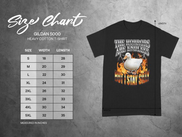 0bdf9854-7f2c-47e9-891d-d3744dc70e03 Sarcastic Duck Meme T-Shirt, 'The Horrors Are Endless But I Stay Silly' Funny Dark Humor Tee, Chaotic Core Aesthetic Funny Gift Shirt