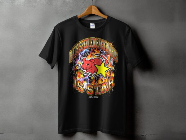 1ece2b13-c93d-4c3f-8b4e-bbecad2c677e Rats Spelled Backwards Is Star T-Shirt, Funny Wordplay Graphic Tee, Y2K Grunge Aesthetic Retro Rat Pun Shirt