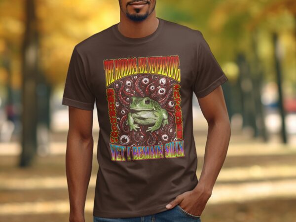 30aa7969-b773-4a88-aef3-df56ecfd846d Horrors Are Neverending Yet I Remain Silly Frog T-Shirt, Funny Existential Meme Tee, Dark Humor Gift, Japanese Frog Weirdcore Shirt