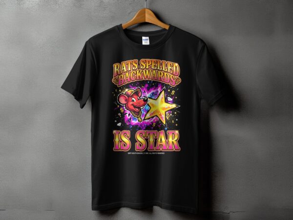 321b01d0-d6f7-47c4-856f-d135b10d4e5e Rats Spelled Backwards Is Star T-Shirt, Y2K Aesthetic Funny Graphic Tee, Retro Mouse Streetwear Shirt, Ironic Quote Apparel, Sarcastic Gift