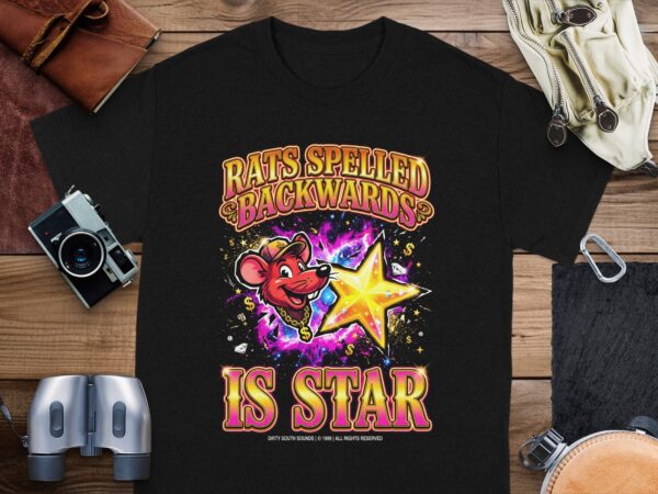38852ee7-c0e6-4d5a-a349-22b8f31e3617 Rats Spelled Backwards Is Star T-Shirt, Y2K Aesthetic Funny Graphic Tee, Retro Mouse Streetwear Shirt, Ironic Quote Apparel, Sarcastic Gift