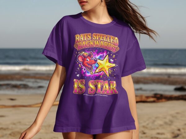 52000fd1-d4d0-4c0e-ac80-0a51085879b7 Rats Spelled Backwards Is Star T-Shirt, Y2K Aesthetic Funny Graphic Tee, Retro Mouse Streetwear Shirt, Ironic Quote Apparel, Sarcastic Gift
