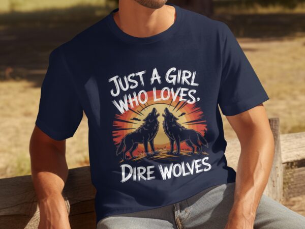 5333c10b-0262-451b-a208-1e6f801d9e2b Just a Girl Who Loves Dire Wolves T-Shirt, Wolf Lover Gift, Dire Wolves Fan Shirt, Animal Lover Tee, Unique Graphic Tee, Casual Wear, Gift