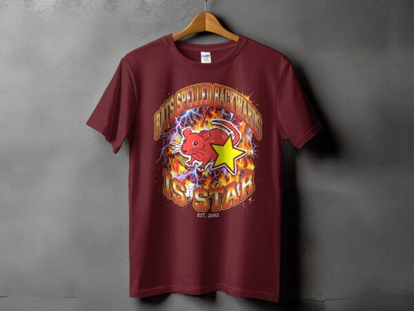 61069780-a9c0-4b64-a883-57dc2621d0e8 Rats Spelled Backwards Is Star T-Shirt, Funny Wordplay Graphic Tee, Y2K Grunge Aesthetic Retro Rat Pun Shirt