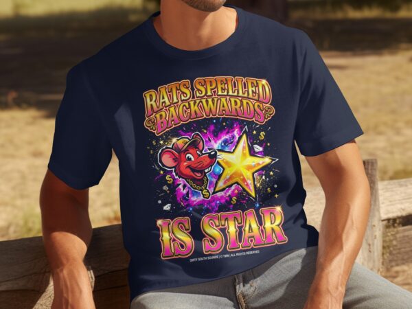 6bc91b79-4bb3-4603-a197-9ec793736c88 Rats Spelled Backwards Is Star T-Shirt, Y2K Aesthetic Funny Graphic Tee, Retro Mouse Streetwear Shirt, Ironic Quote Apparel, Sarcastic Gift
