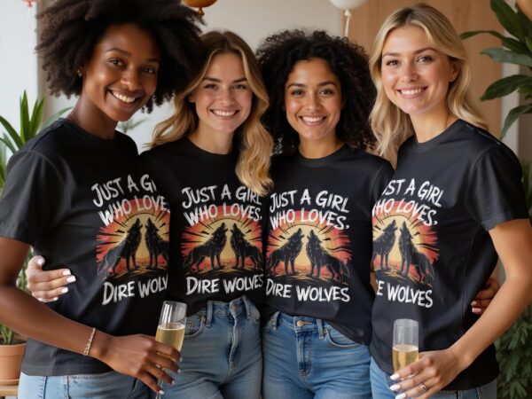 6ed1b590-0ebe-4141-b64e-7918c8c1bca1 Just a Girl Who Loves Dire Wolves T-Shirt, Wolf Lover Gift, Dire Wolves Fan Shirt, Animal Lover Tee, Unique Graphic Tee, Casual Wear, Gift