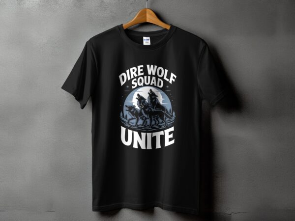 7efe7908-3bcc-48df-b843-d3c3b153986b Dire Wolf Squad Unite Howling Wolf Pack Graphic Tee, Cool Wolf Lover Shirt, Wolves Design T-Shirt, Unique Animal Print Tee, Outdoorsy