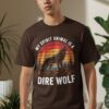 8d70ef96-4261-45a2-bfc0-dcf6bc9fd779 Wolf Howling Sunset Retro T-Shirt, Vintage Dire Wolf Graphic Tee, Nature Lover Shirt, Cool Gift Idea, Unique Animal Art, Unisex