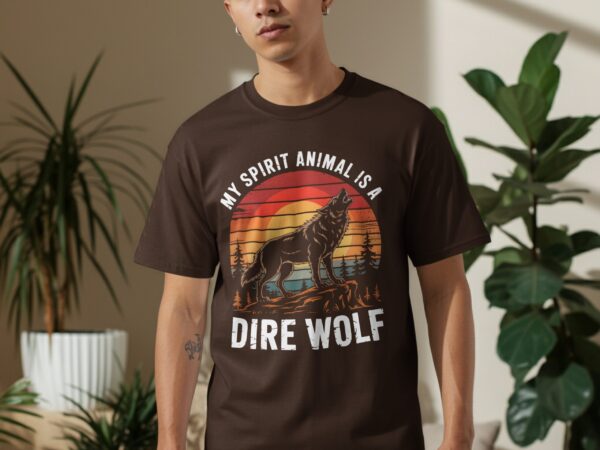 8d70ef96-4261-45a2-bfc0-dcf6bc9fd779 Wolf Howling Sunset Retro T-Shirt, Vintage Dire Wolf Graphic Tee, Nature Lover Shirt, Cool Gift Idea, Unique Animal Art, Unisex