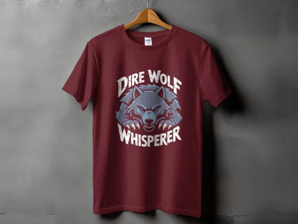 8db45a4e-755f-4ff5-8dc2-e91736335228 Dire Wolf Whisperer T-Shirt, Animal Lover Tee, Wolf Face Graphic, Cool Gift, Casual Wear, Unique Design, Soft Comfortable Shirt, Men's