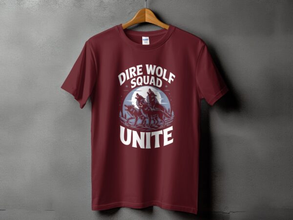9623ec0d-456c-46b7-9544-db0c8a7da4d5 Dire Wolf Squad Unite Howling Wolf Pack Graphic Tee, Cool Wolf Lover Shirt, Wolves Design T-Shirt, Unique Animal Print Tee, Outdoorsy