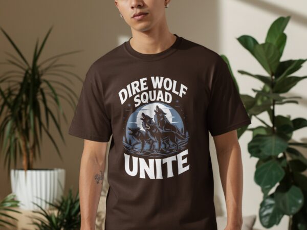 9ccd0f23-14db-4c0d-879e-15a117c0ae15 Dire Wolf Squad Unite Howling Wolf Pack Graphic Tee, Cool Wolf Lover Shirt, Wolves Design T-Shirt, Unique Animal Print Tee, Outdoorsy