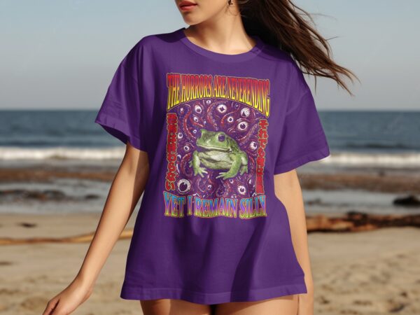 9fa33f72-73fc-4f25-a879-55aa47eb0152 Horrors Are Neverending Yet I Remain Silly Frog T-Shirt, Funny Existential Meme Tee, Dark Humor Gift, Japanese Frog Weirdcore Shirt