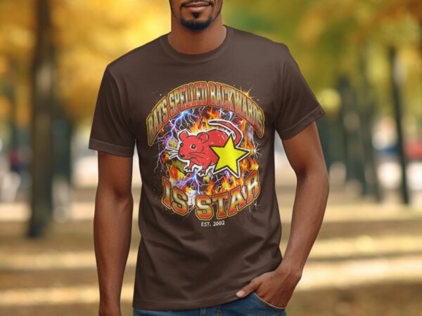 a0bc97e5-e290-4f5d-9a76-41b7a2ba3c10 Rats Spelled Backwards Is Star T-Shirt, Funny Wordplay Graphic Tee, Y2K Grunge Aesthetic Retro Rat Pun Shirt
