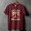 ac986ef1-5f99-4a34-a71d-4bcefbdbde26 Just A Boy Who Loves Dire Wolves T-Shirt, Funny Dire Wolves Shirt, Unique Gift For Dog Lovers, Trendy Casual Tee, Novelty Graphic Top