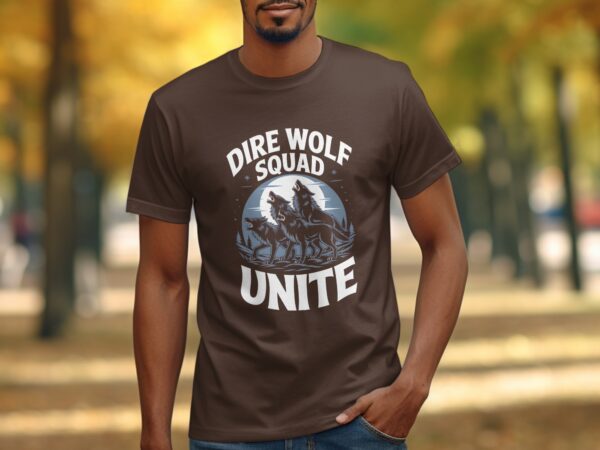 acc66fe1-7870-40b7-8a58-4eb265433990 Dire Wolf Squad Unite Howling Wolf Pack Graphic Tee, Cool Wolf Lover Shirt, Wolves Design T-Shirt, Unique Animal Print Tee, Outdoorsy