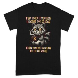 b03c8a04-5b7a-4f5e-acb9-1fc5ab4e739f Funny Raccoon T-Shirt | Sarcastic Work Coffee Lover Tee | I Hate Mornings Shirt | Horrible Things For Money Gift Tee