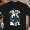 c60a7ede-d057-4543-8f40-3e8fe66df49f Dire Wolf Squad Unite Howling Wolf Pack Graphic Tee, Cool Wolf Lover Shirt, Wolves Design T-Shirt, Unique Animal Print Tee, Outdoorsy