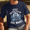 c854c606-03d2-441f-86db-3480c03e9ce8 Easily Distracted By Dire Wolves T-Shirt, Moonlit Forest Wolf Graphic Tee, Perfect Gift for Wolf Lovers, Unique Wildlife Shirt