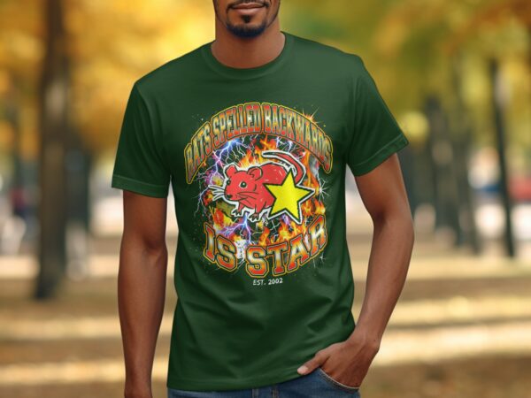 c93609df-03a2-44b6-acd4-948c7b2b0759 Rats Spelled Backwards Is Star T-Shirt, Funny Wordplay Graphic Tee, Y2K Grunge Aesthetic Retro Rat Pun Shirt