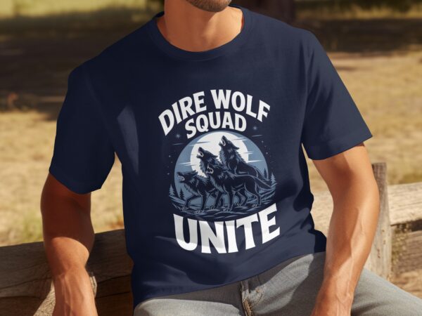 d2fc8f6c-acde-4d7b-aa7e-3995930de364 Dire Wolf Squad Unite Howling Wolf Pack Graphic Tee, Cool Wolf Lover Shirt, Wolves Design T-Shirt, Unique Animal Print Tee, Outdoorsy