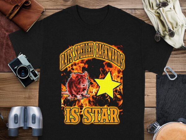 ee8405bd-822c-4452-8408-13da3f0ecc1b Rats Spelled Backwards Is Star Funny T-Shirt, Quirky Wordplay Tee, Humorous Graphic Shirt, Rat Lover Gift