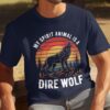 f1c757d8-29ac-429d-8867-128e0461c8a4 Wolf Howling Sunset Retro T-Shirt, Vintage Dire Wolf Graphic Tee, Nature Lover Shirt, Cool Gift Idea, Unique Animal Art, Unisex