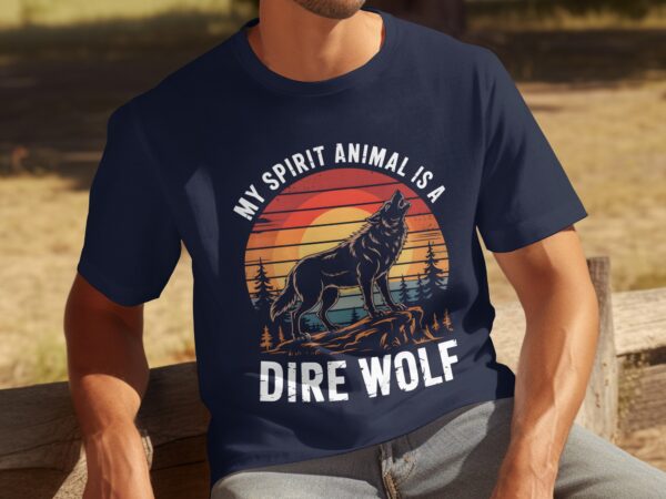f1c757d8-29ac-429d-8867-128e0461c8a4 Wolf Howling Sunset Retro T-Shirt, Vintage Dire Wolf Graphic Tee, Nature Lover Shirt, Cool Gift Idea, Unique Animal Art, Unisex