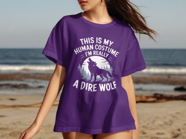 ff3f13e7-fbc7-4102-aab5-23ee5e53ba36 This Is My Human Costume Im Really A Dire Wolf Funny Halloween TShirt Wolf Lover Gift Cool Graphic Tee Unique Shirt Present